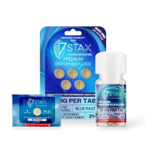 7 stax 7 hydroxymitragynine tablets blue razz 50mg per tablet