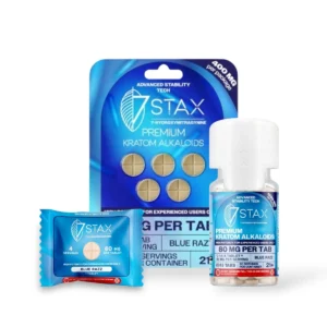 7 stax 7 hydroxymitragynine tablets blue razz 80mg per tablet