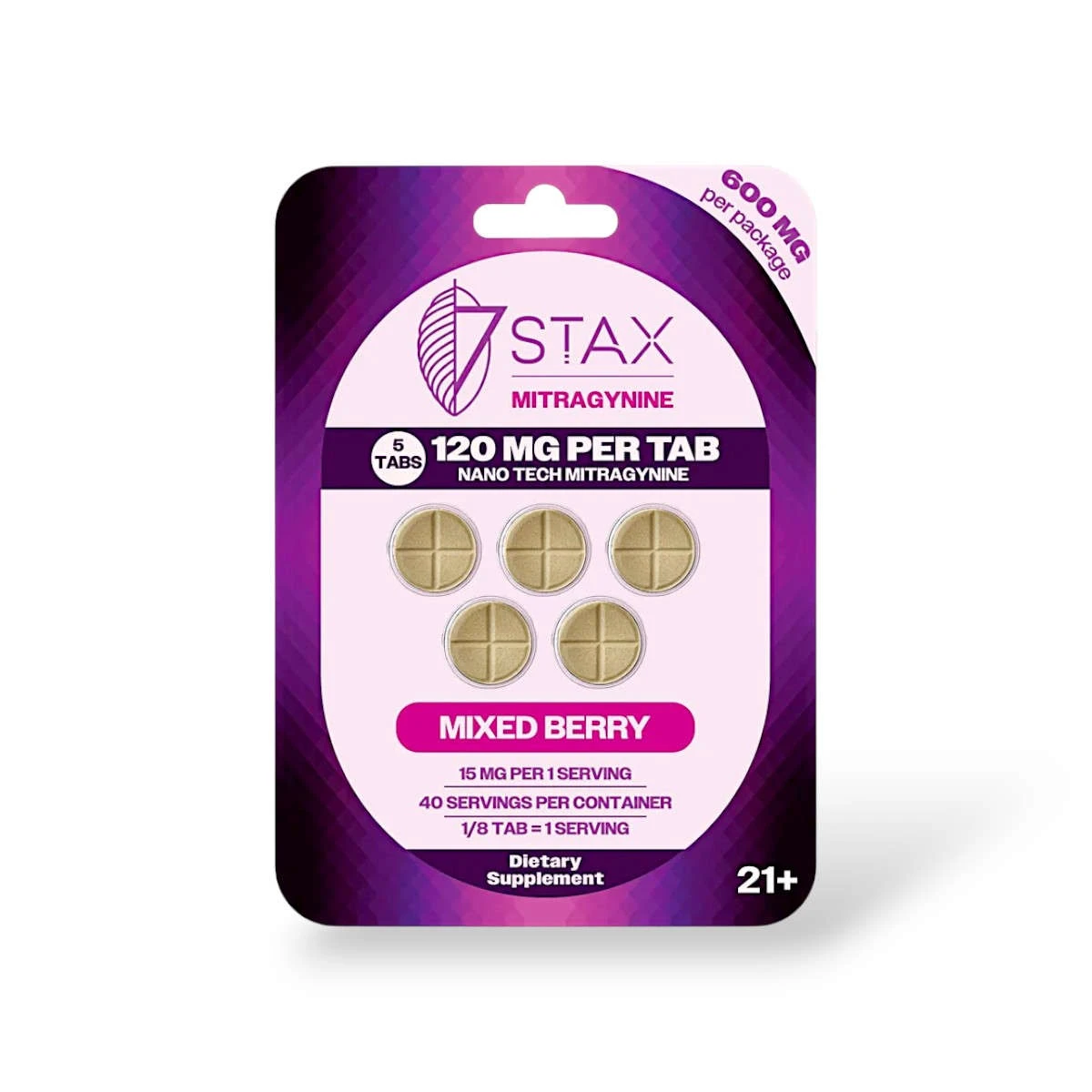 7 stax next generation nano tech mitragynine blend mixed berry 120mg tablet
