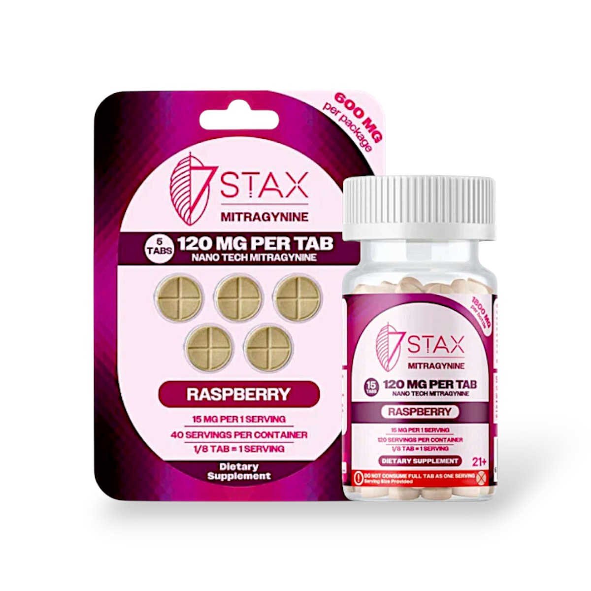7 stax next generation nano tech mitragynine blend raspberry 120mg tablet