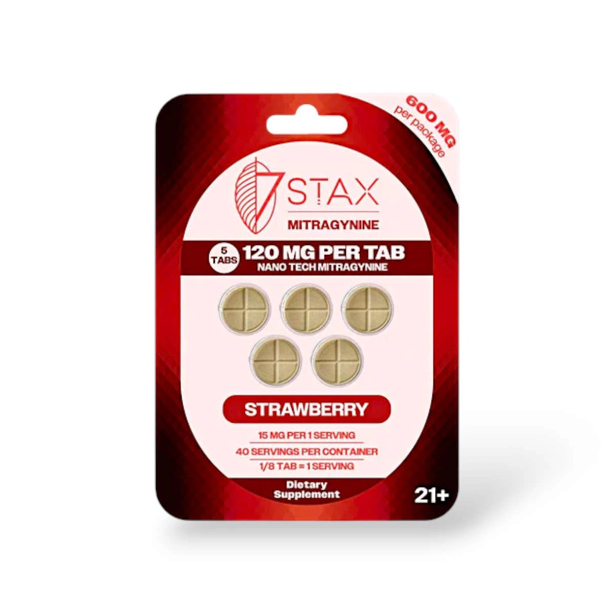 7 stax next generation nano tech mitragynine blend strawberry 120mg tablet